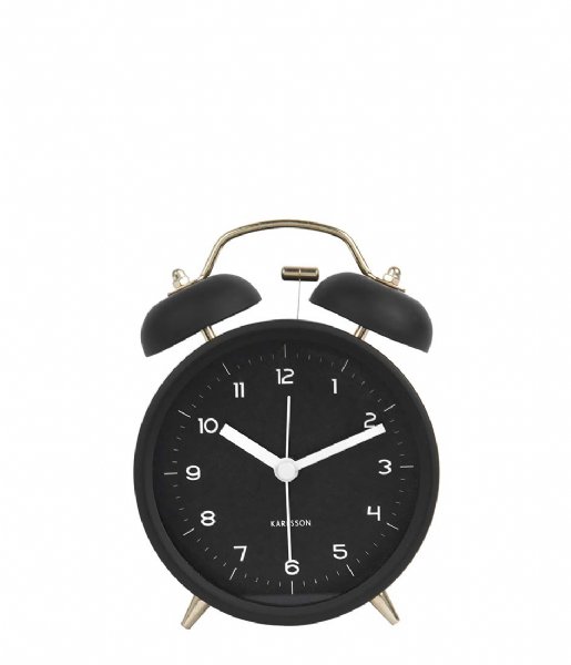 Motel Cusco beneden Karlsson Wekker Alarm clock Classic Bell BOX32 black with gold colored  (KA5659BK) | The Little Green Bag