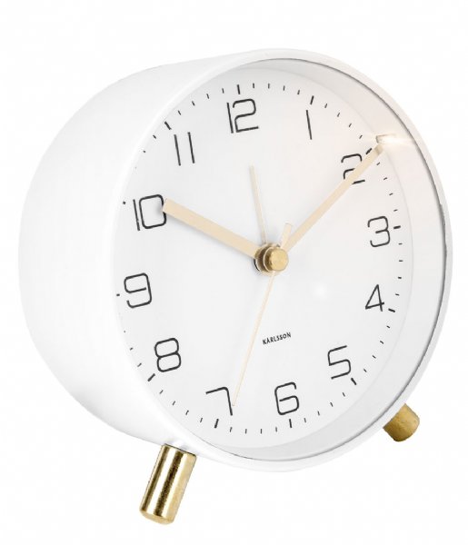 Karlsson  Alarm clock Lofty metal matt D. 11cm White (KA5752WH)