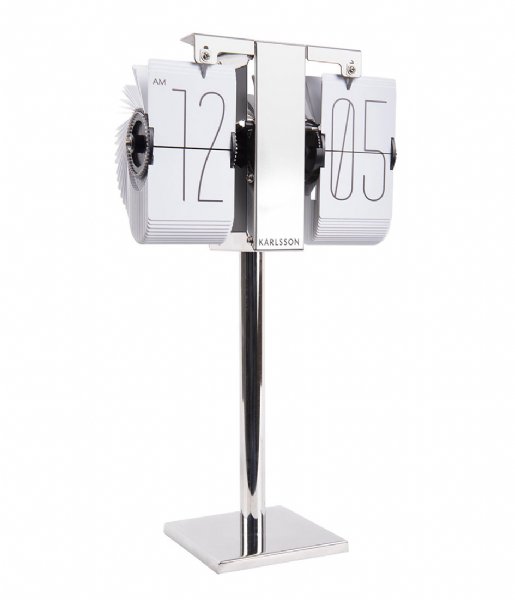 Karlsson  Flip clock No Case Mini chrome stand White (KA5758WH)