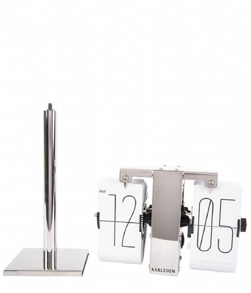 Karlsson  Flip clock No Case Mini chrome stand White (KA5758WH)