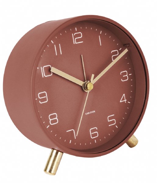 Karlsson Wekker Alarm clock Lofty metal matt, D. 11cm Warm red (KA5752RD)