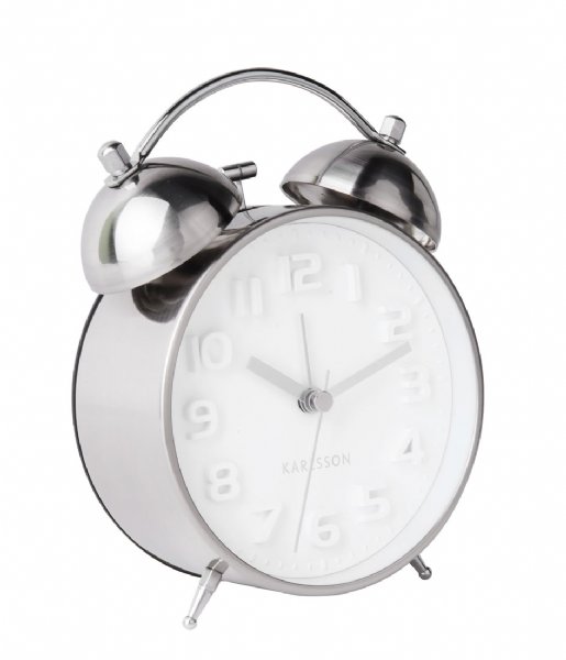 Karlsson  Alarm clock mr. White Steel polished (KA5721SI)