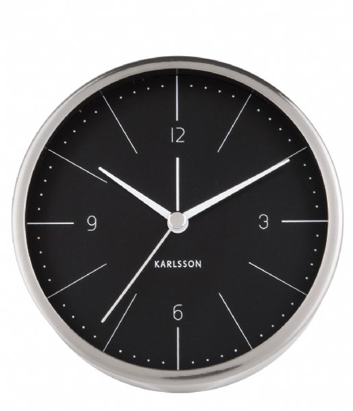 Karlsson  Alarm clock Normann brushed steel Black (KA5670BK)