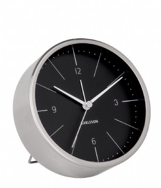 Karlsson  Alarm clock Normann brushed steel Black (KA5670BK)