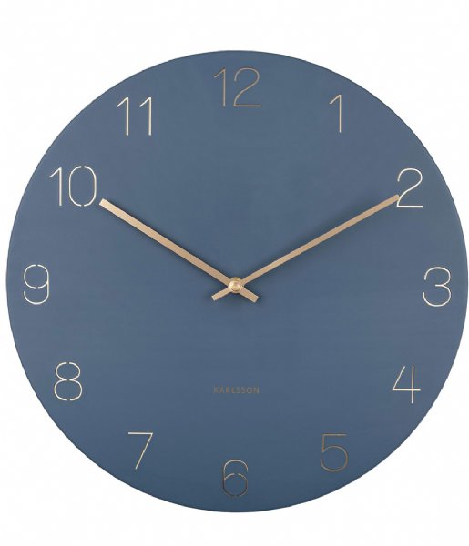 Karlsson  Wall clock Charm engraved numbers Donkerblauw (KA5762BL)