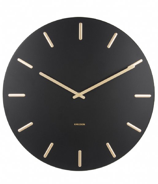 Karlsson  Wall clock Charm steel with gold battons Black (KA5716BK)