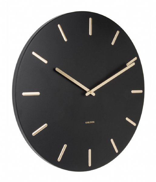 Karlsson  Wall clock Charm steel with gold battons Black (KA5716BK)