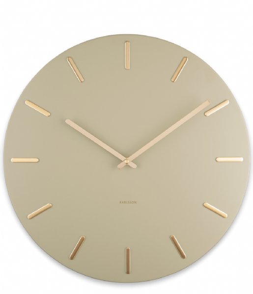 Karlsson  Wall clock Charm steel with gold battons Olive Green (KA5716OG)