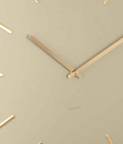 Karlsson  Wall clock Charm steel with gold battons Olive Green (KA5716OG)