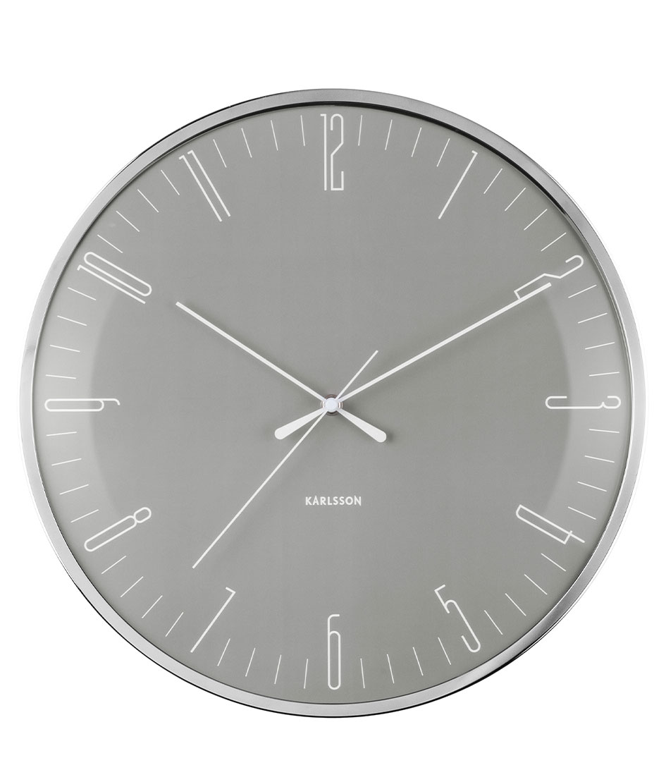 Karlsson Wanduhren Wall clock Dragonfly Dome glass Mouse grey (KA5754GY