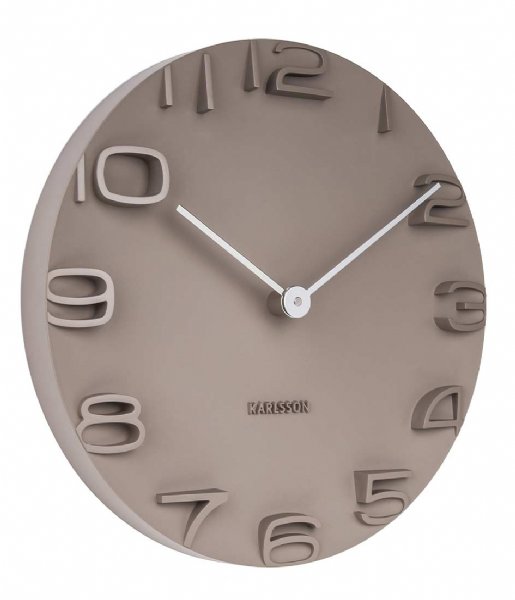 Karlsson  Wall clock on the Edge w. chrome hands Warm grey (KA5311GY)