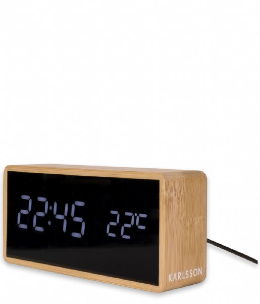 privaat leeg Toepassing Karlsson Wekker Alarm clock Tube Bamboo (KA5724) | The Little Green Bag