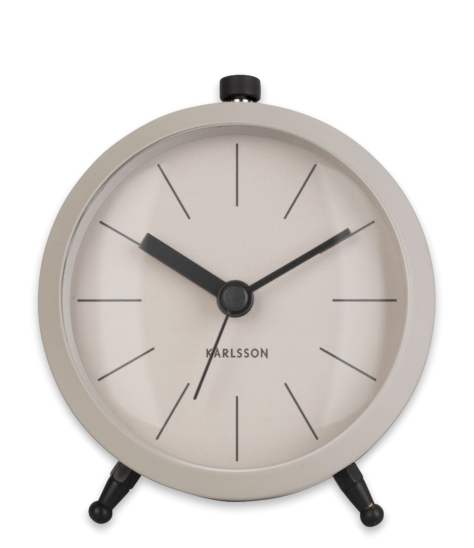 Karlsson Wecker Alarm Little matt | Green The Button Warm clock (KA5778WG) Grey metal Bag