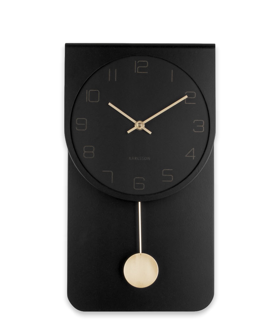 Karlsson Wandklok Wall clock Casa pendulum Black (KA5779BK) | The Green Bag