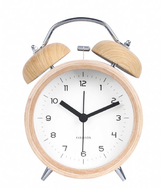 Karlsson  Alarm Clock Classic Bell Wood Wood Finish (KA5660WH)