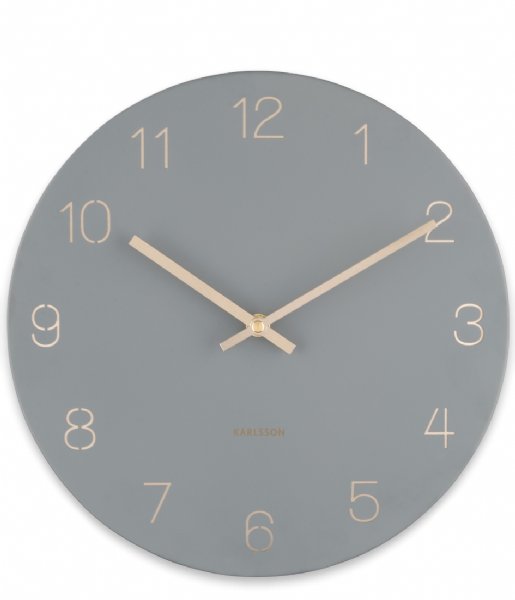 Karlsson  Wall Clock Charm Engraved Numbers Small Mouse Grey (KA5788GY)
