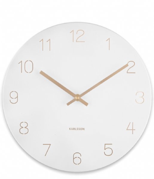 Karlsson  Wall Clock Charm Engraved Numbers Small White (KA5788WH)