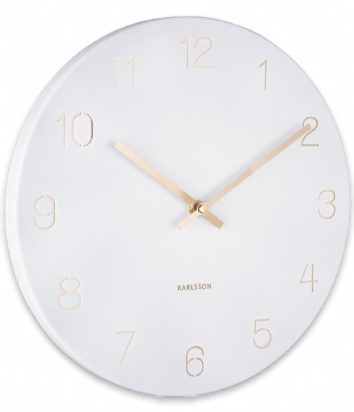 Karlsson  Wall Clock Charm Engraved Numbers Small White (KA5788WH)