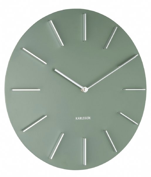 Karlsson  Wall Clock Discreet W. Silver Jungle Green (KA5783GR)