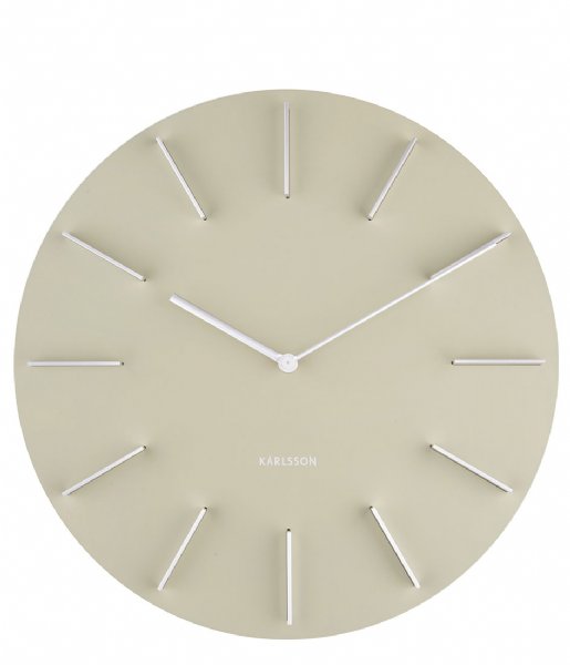 Karlsson  Wall Clock Discreet W. Silver Olive Green (KA5783OG)