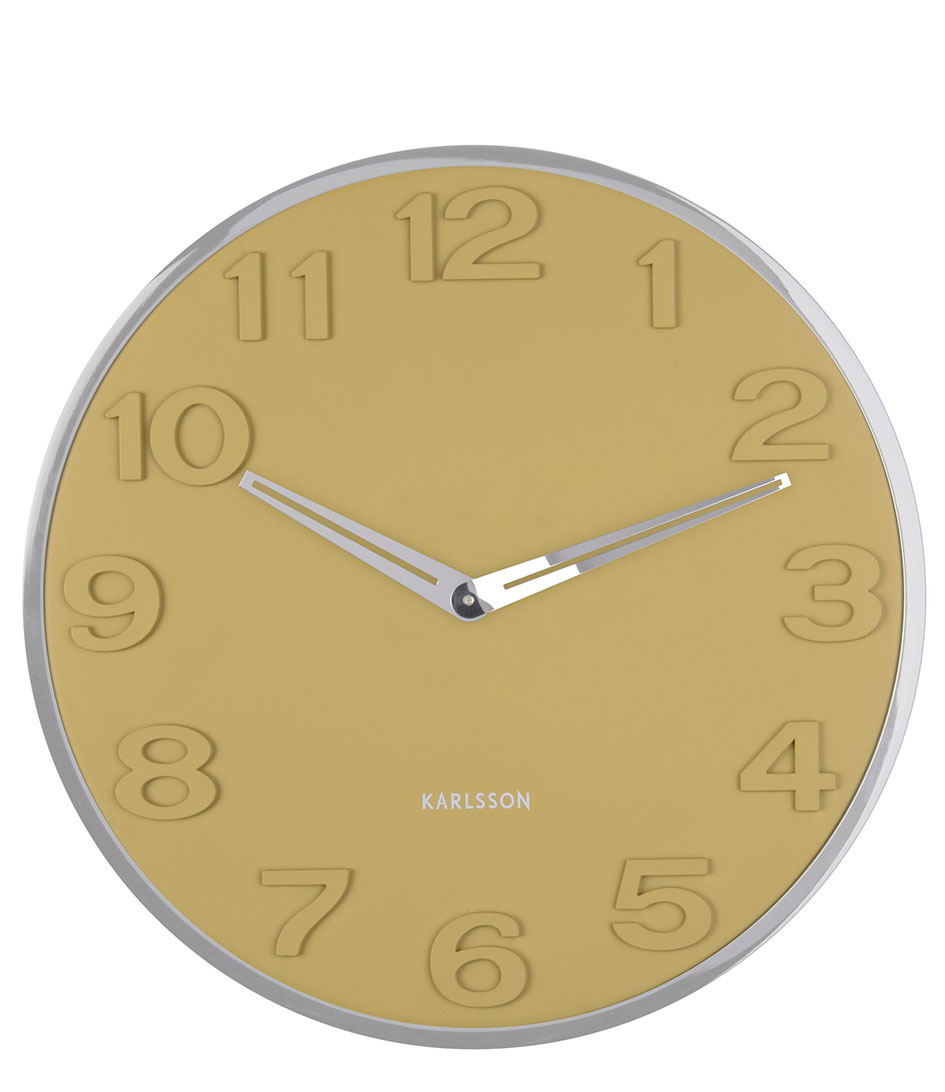 Karlsson Wanduhren Wall Clock New Original Numbers Mustard Yellow (KA5759YE) The Little Green Bag