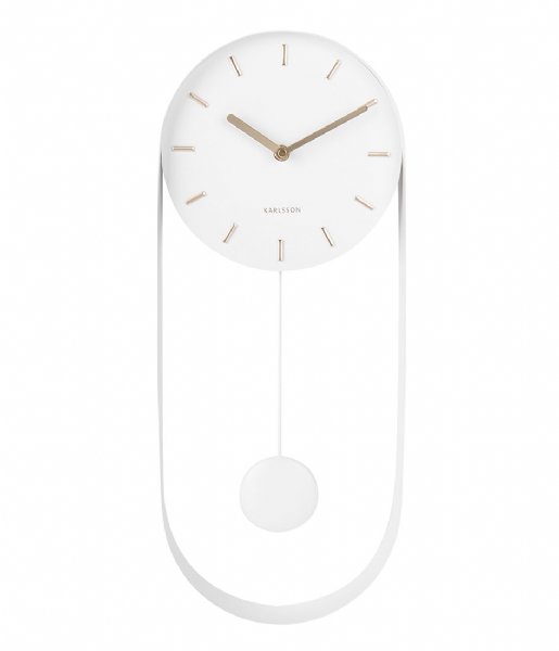 Karlsson  Wall Clock Pendulum Charm Steel White (KA5822WH)
