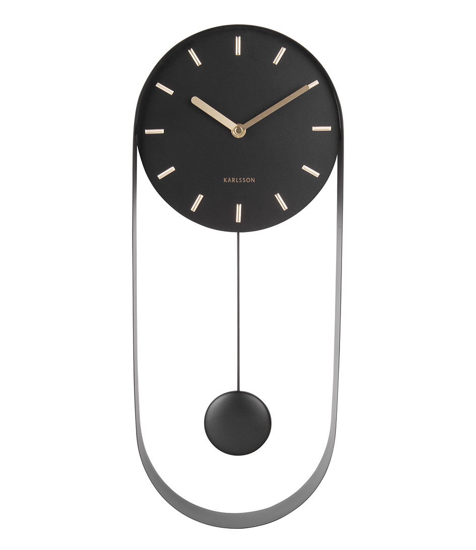 Karlsson Wanduhren Wall Clock Pendulum Charm Steel Black (KA5822BK
