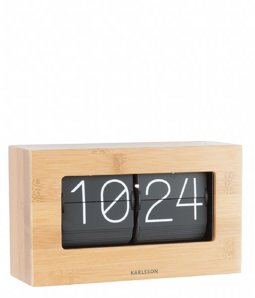 Karlsson  Wall / Table Clock Boxed Flip Bamboo (KA5620WD)