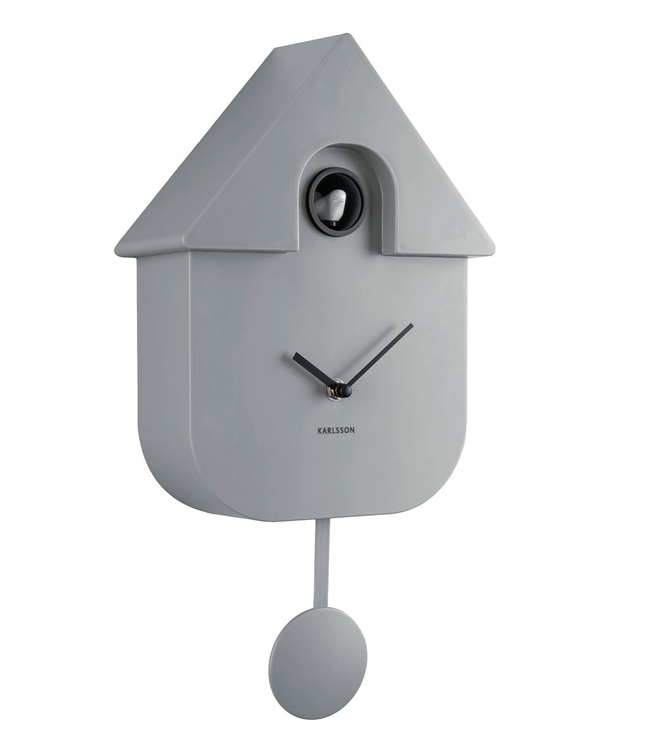 Karlsson Wandklok Wall clock Modern Cuckoo ABS Mouse Grey (KA5768GY
