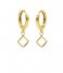 Karma  Hinged Hoops Open Square Zilver Goldplated (M3160SPHIN)
