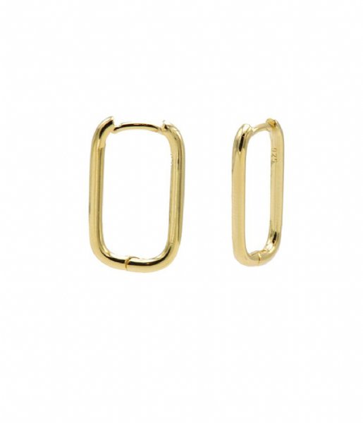 Karma  Plain Hinged Hoops Round Square 20MM Zilver Goldplated (M3156GP)