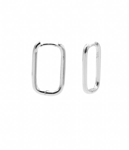 Karma  Plain Hinged Hoops Round Square 20MM Zilver (M3156S)