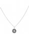 Karma  Karma Necklace Diamond Disc Silver colored Silverplated gold colored stones  (T224B)