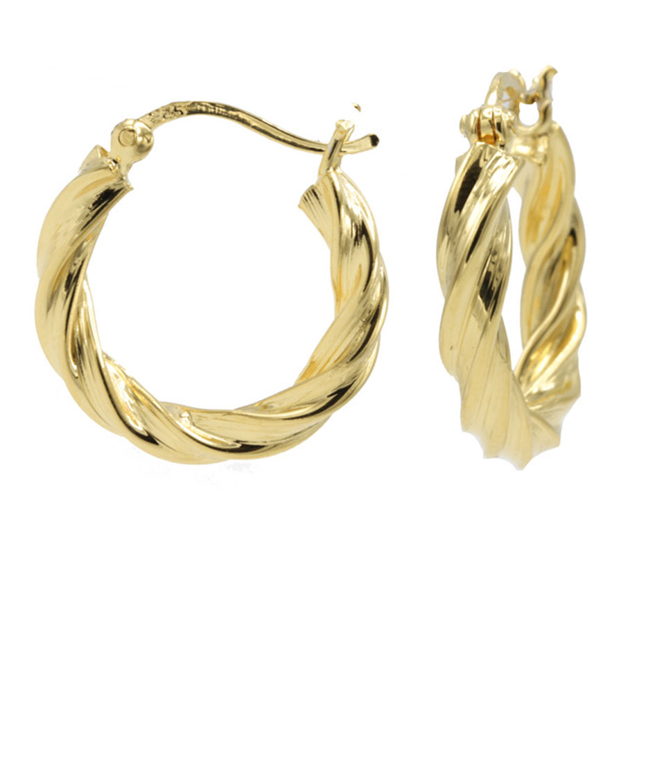 Karma Oorbellen Plain Hoops Twist and Turn Goudkleurig