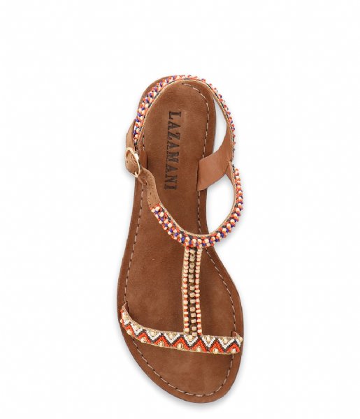Lazamani  Ladies Sandals Beads Tan