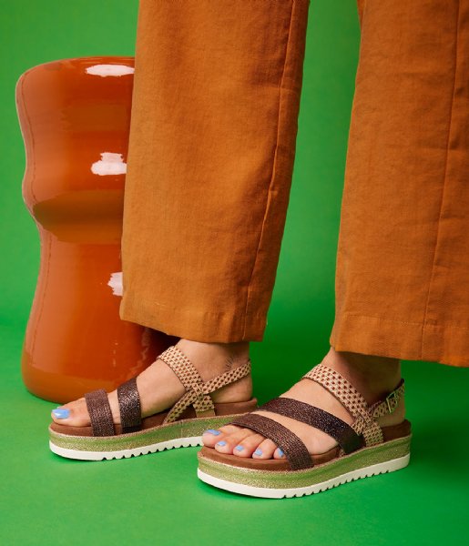 Lazamani  Sandals Straps Geometric Brown