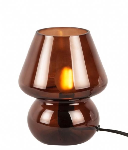 Leitmotiv Lampa stołowa Table lamp Glass Vintage Chocolate Brown (LM1978DB)