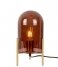 Leitmotiv Lampa stołowa Table lamp Glass Bell gold frame Chocolate Brown (LM1979DB)