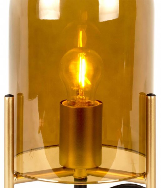 Leitmotiv Lampa stołowa Table lamp Glass Bell gold frame Moss Green (LM1979MG)