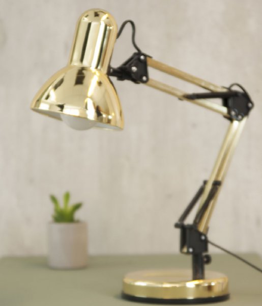 Leitmotiv Lampa stołowa Desk lamp Hobby steel Gold plated (LM1102)