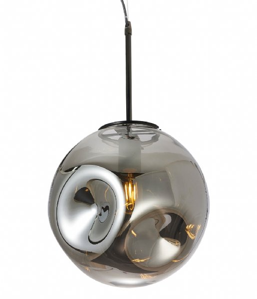 Leitmotiv Lampa wisząca Pendant lamp Blown glass round Gun metal (LM1932GM)