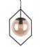 Leitmotiv Lampa wisząca Pendant lamp Diamond Framed glass Amber brown (LM1884BR)