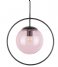 Leitmotiv Lampa wisząca Pendant lamp Round Framed Pink glass (LM1885PI)