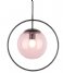 Leitmotiv Lampa wisząca Pendant lamp Round Framed Pink glass (LM1885PI)