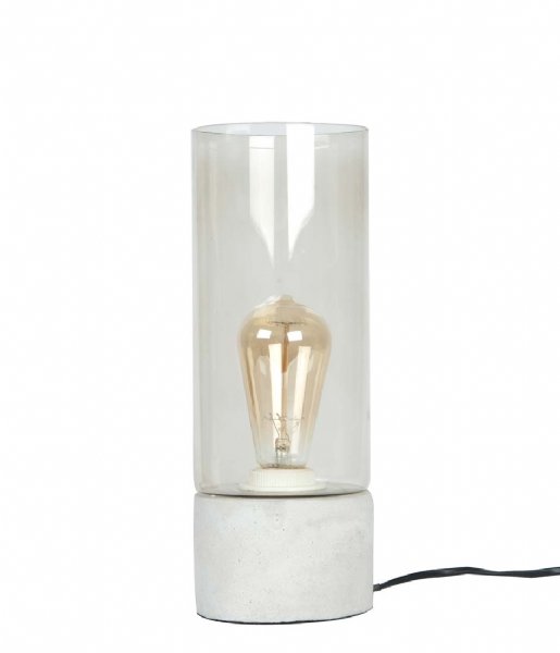 Leitmotiv Lampa stołowa Table lamp Lax cement base grey glass (LM1314)