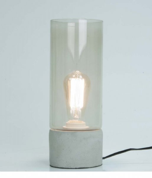 Leitmotiv Lampa stołowa Table lamp Lax cement base grey glass (LM1314)