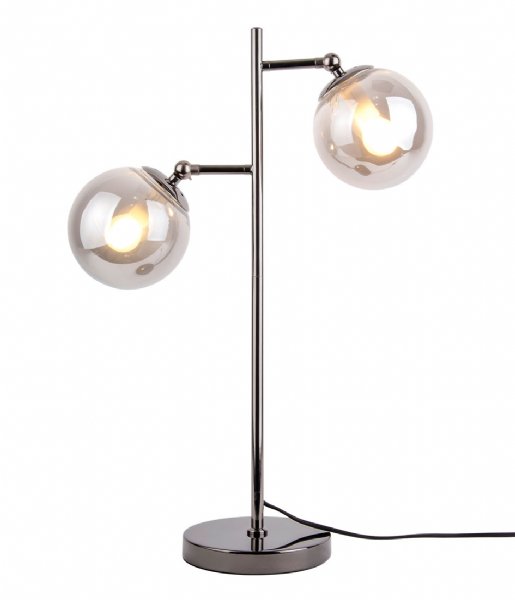 Leitmotiv Lampa stołowa Table lamp Shimmer grey glass shades Smokey grey (LM1913GY)