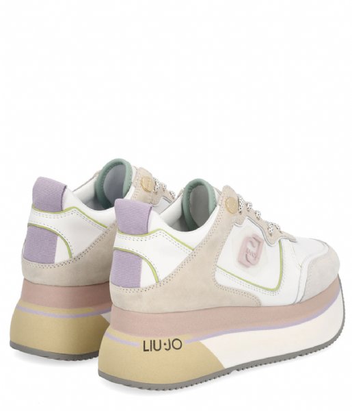 Liu Jo  Super Maxi Wonder 2 Sneaker Calf Leather Cow Sue White (01111)