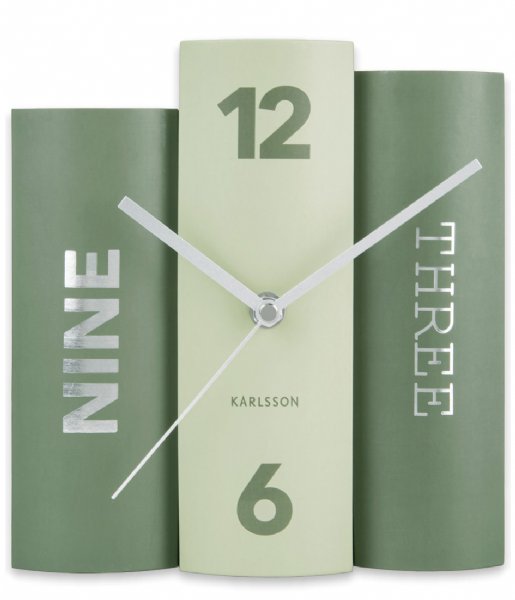 Karlsson  Table Clock Book Tones Paper Green (KA5756GR)