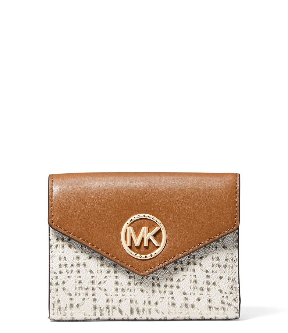 Michael Kors Jet Set Travel Large Trifold Wallet in Signature Brown  35F8GTVF3B  USA Loveshoppe